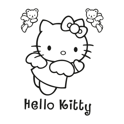 Hello Kitty black vector logo
