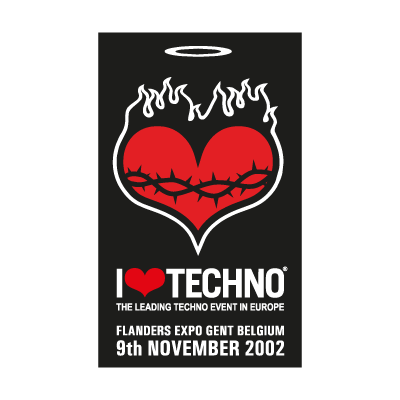 I Love Techno 2002 vector logo