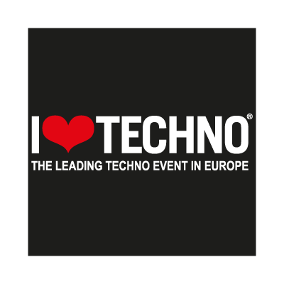 I Love Techno vector logo