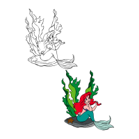 The little mermaid - Ariel vector logo