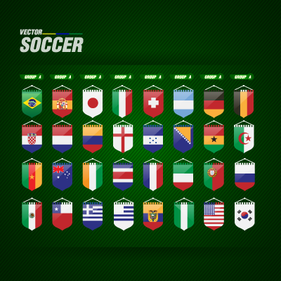 world cup flags vector
